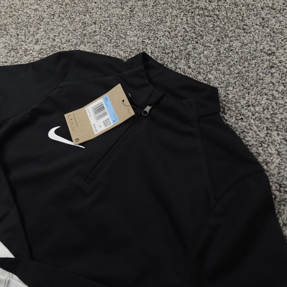NEW Nike Pullover Kids M Black Storm FIT 1/4 Zip Soccer Football Water Resistant